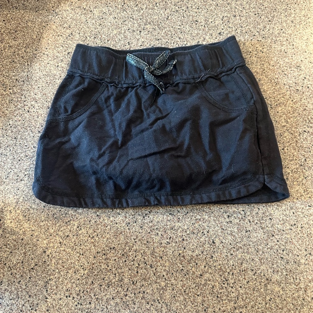 Basic Editions Black Tie Front Skirt